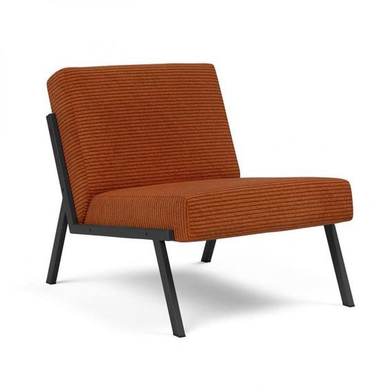 Chaise VIKKO pieds métal noir Tissu Corduroy Burnt Orange