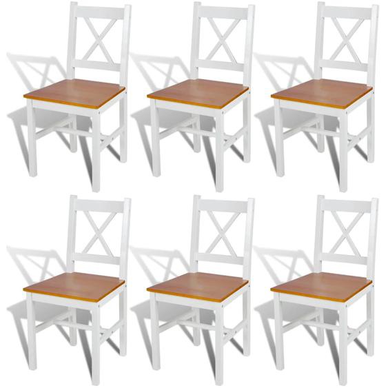 Chaises à manger lot de 6 blanc pinède