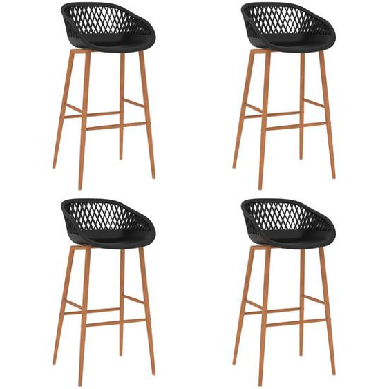 Chaises de bar lot de 4 noir