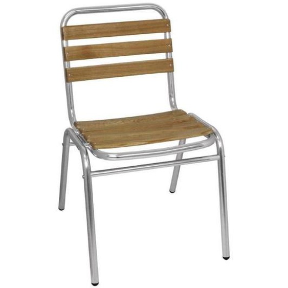 Chaises de jardin en frêne et aluminium Bolero - Lot de 4