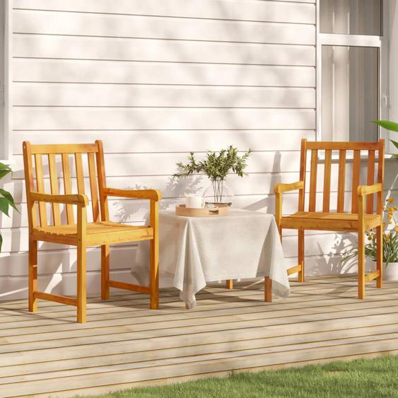 Chaises de jardin lot de 2 Bois dacacia solide