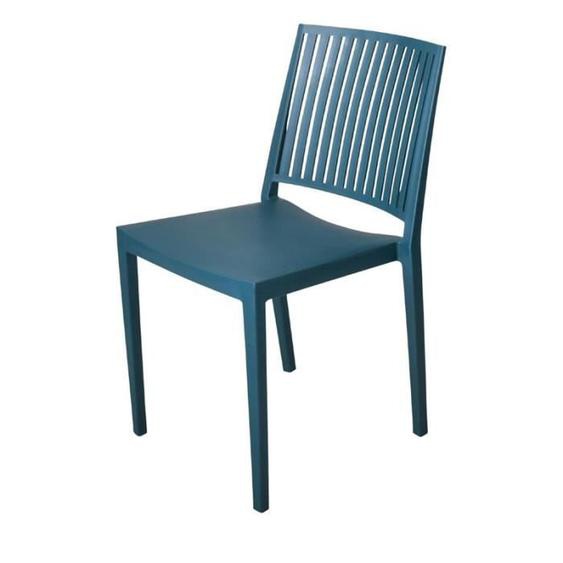 Chaises dextérieur en polypropylène empilables Baltimore bleu pétrole (lot de 4)