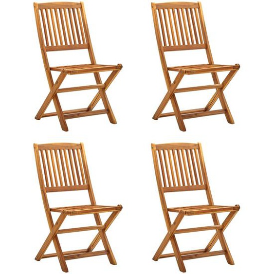 Chaises pliables dextérieur lot de 4 Bois dacacia solide