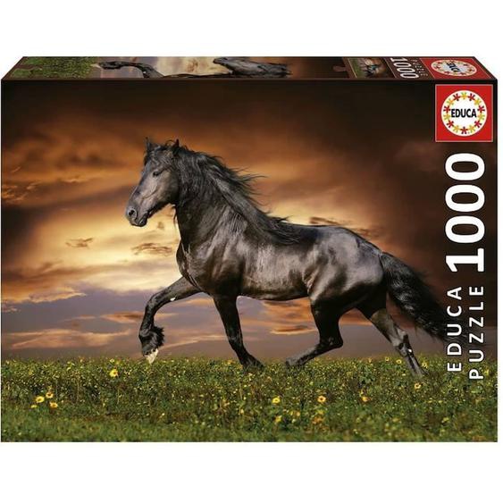 Cheval Au Trot - Puzzle De 1000 Pièces Blanc