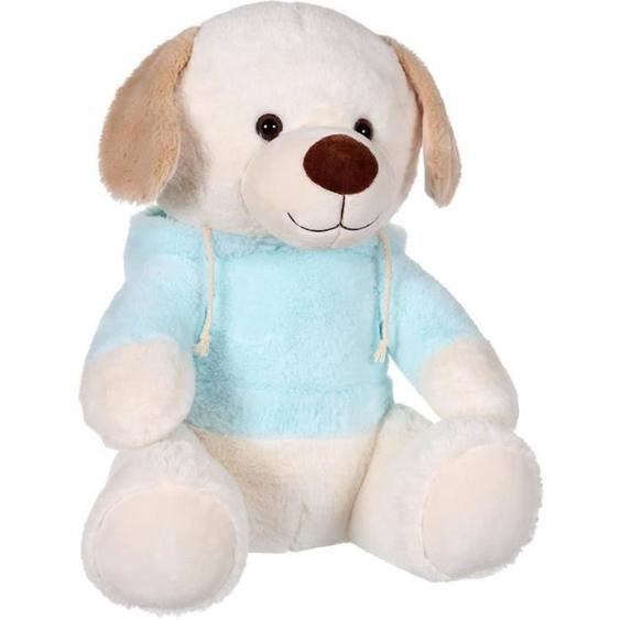 Chien En Peluche - Gipsy - Sweat Bleu Clair - 40 Cm Bleu