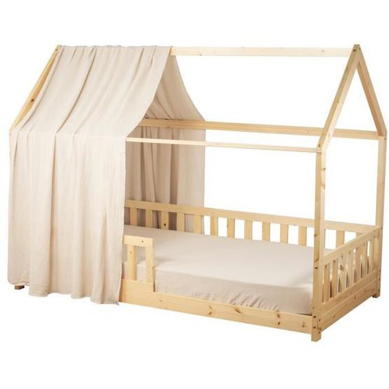 Ciel de Lit Cabane en gaze de coton SOLO Beige 130x360 cm