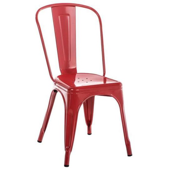 CLP Chaise empilable au Design Industriel Benedikt Siège Original en Métal, Rouge