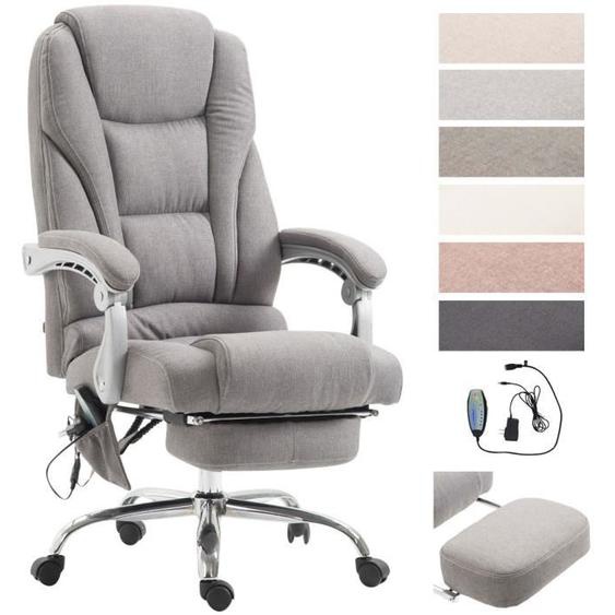 CLP Fauteuil de bureau confortable Pacific en Tissu avec la fonction de massage, Gris