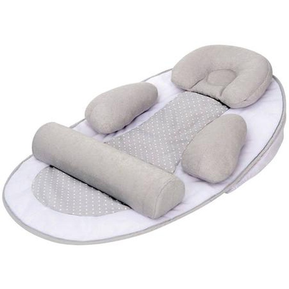 Cocon De Sommeil Bébé - Cale Bébé - Plan Incliné 10° - Évolutif - Ajustable - Amovible - 0-3 Mois - Cale Tête Bébé - 58x40cm Gris