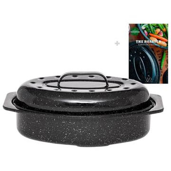 Cocotte en acier émaillé 2,2L + livre de recette, Roaster