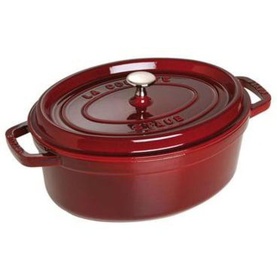 Cocotte fonte ovale D31 cm grenadine majolique 5,5L