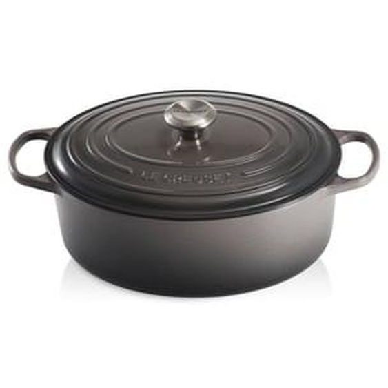 Cocotte ovale en fonte émaille flint Ø31 cm 6,3L