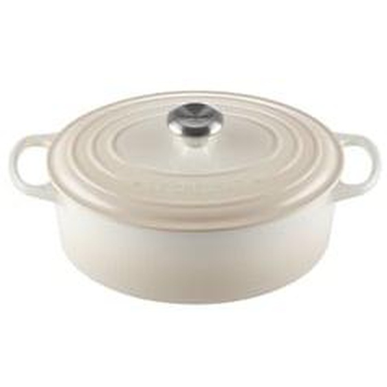 Cocotte ovale fonte émaillée meringue 31 cm