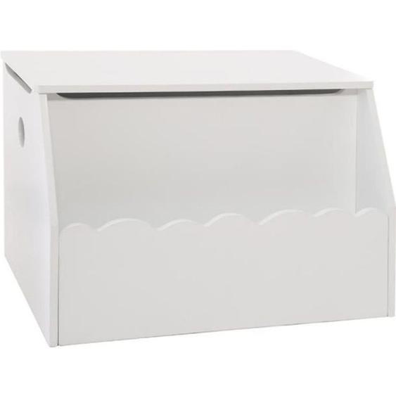 Coffre à jouets coloris blanc en MDF - L. 57,5 x l. 38 x H. 38 cm