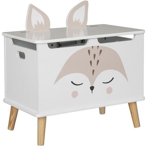 Coffre enfant Renard - bois et pin - blanc - 53x54 -5 cm - Blanc - Atmosphera createur dinterieur