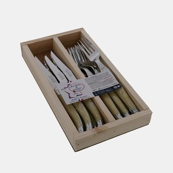 Coffret 12 pièces avec range couverts - façon corne