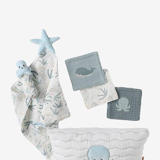 Coffret cadeau naissance SOUS LOCÉAN bleu grisé