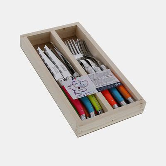 Coffret de 12 pièces avec range couverts - Multicolore fluo