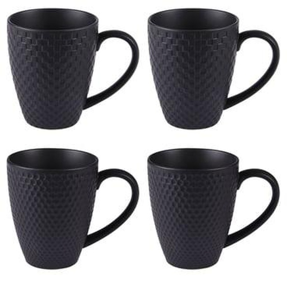 Coffret de 4 mugs Snow black mat 35 cl