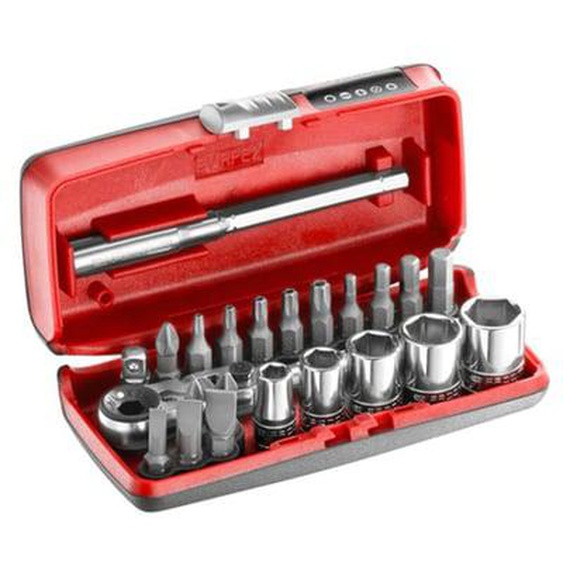 Coffret douilles 1/4 6 pans métriques et embouts 23 pièces  - R1PICOPB