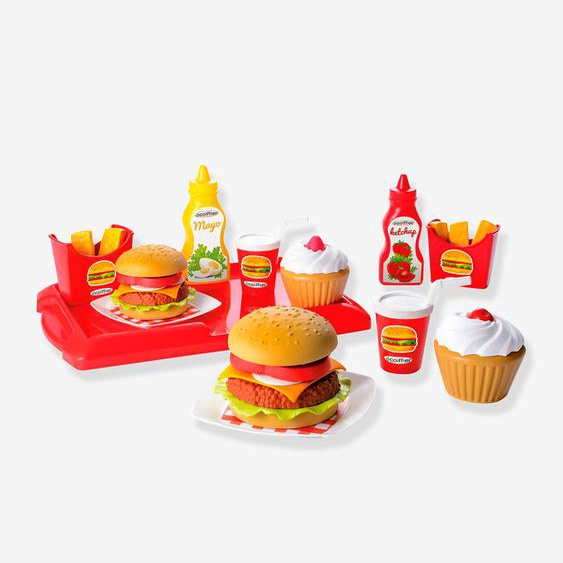 Coffret Plateau Hamburger - Ecoiffier Rouge