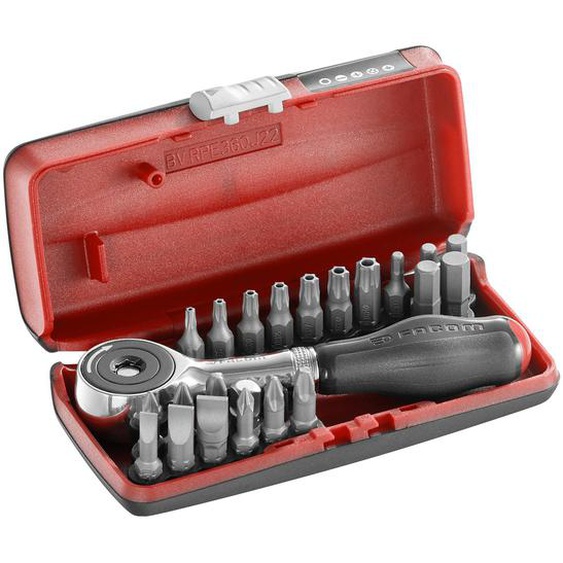 Coffret porte-embout cliquet 1/4 + 22 embouts - FACOM - R.PE360J22PB