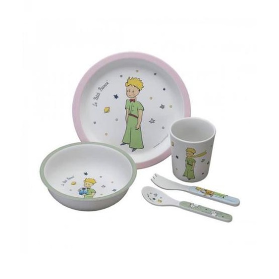 Coffret Repas 5 Pièces - Petit Jour Paris - Le Petit Prince - Blanc - Rose - Fille - 3 Mois Et Plus Rose