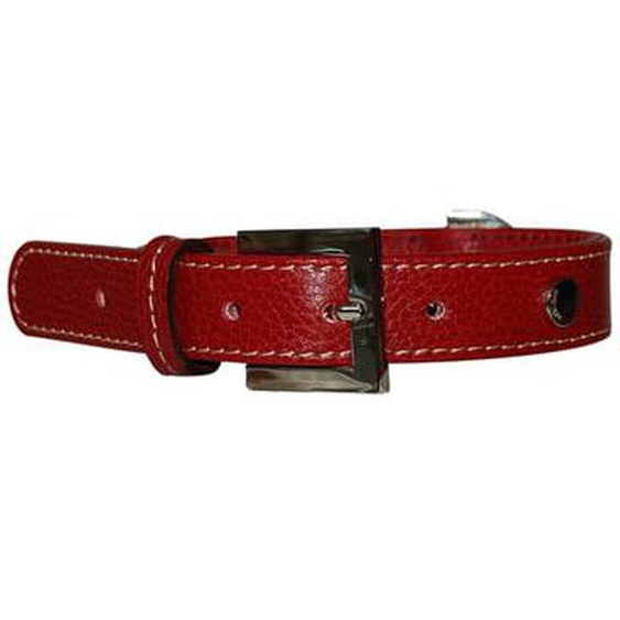 Collier pour chien PARIS cuir rouge 1,5 x 30 cm