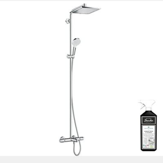 Colonne bain douche thermostatique Crometta E 240 chromé + nettoyant Briochin