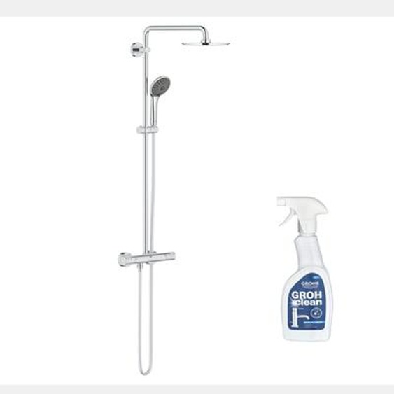 Colonne de douche avec mitigeur thermostatique Vitalio Joy System 210 Quickfix  + Nettoyant GroheClean