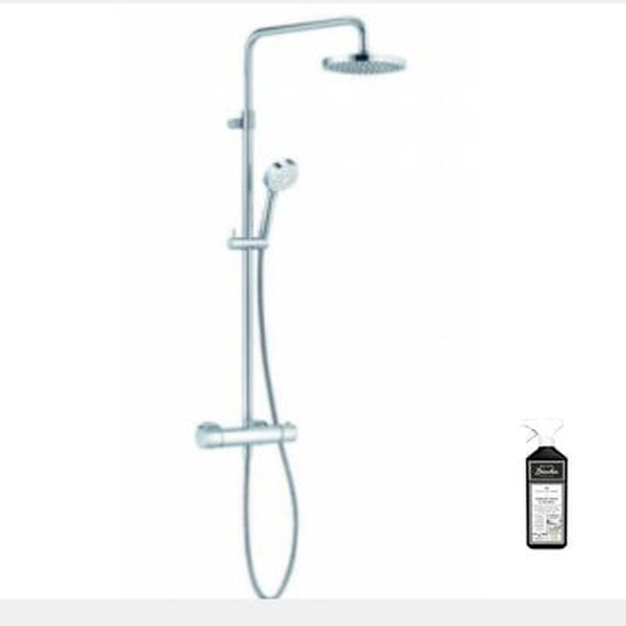 Colonne de douche thermostatique Aquatica chromée + nettoyant Briochin