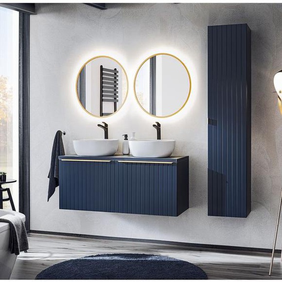 Bobochic - Colonne salle de bain 160 cm PHARA bleu et or