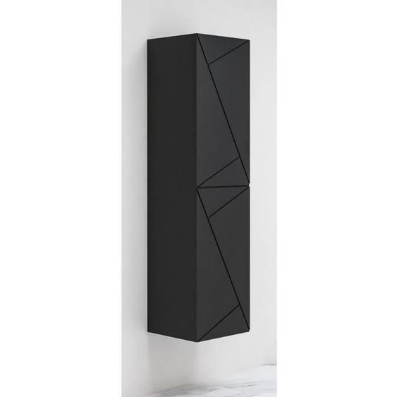 Colonne suspendue - ANCONETTI - 1 porte - Noir mat - 35x140cm - 3 étagères fixes