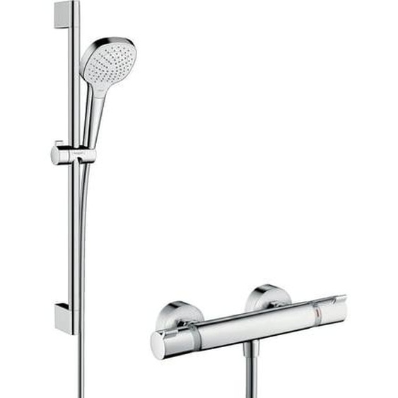 Combi douche Vario avec barre 65cm  Ecostat Comfort blanc chromé