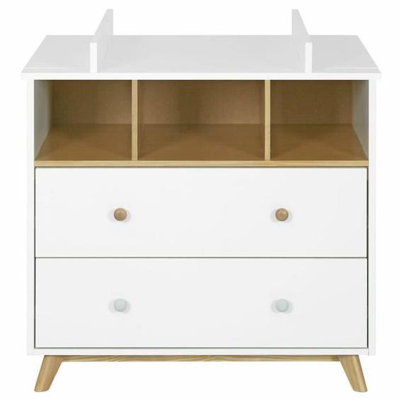 Commode à langer bébé Kombu   Blanc et bois