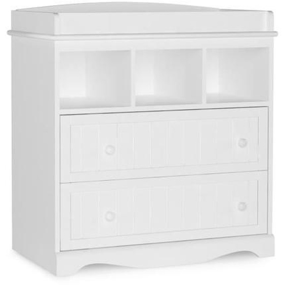 Commode à Langer Infantastic® - Blanc - 2 Tiroirs - 3 Compartiments Ouverts - 93.5x50x88cm