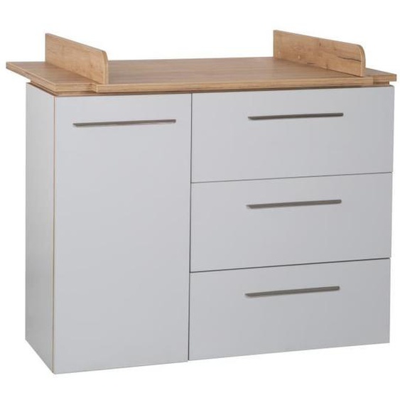 Commode à langer ROBA Tobi - 3 tiroirs 1 porte - Gris clair