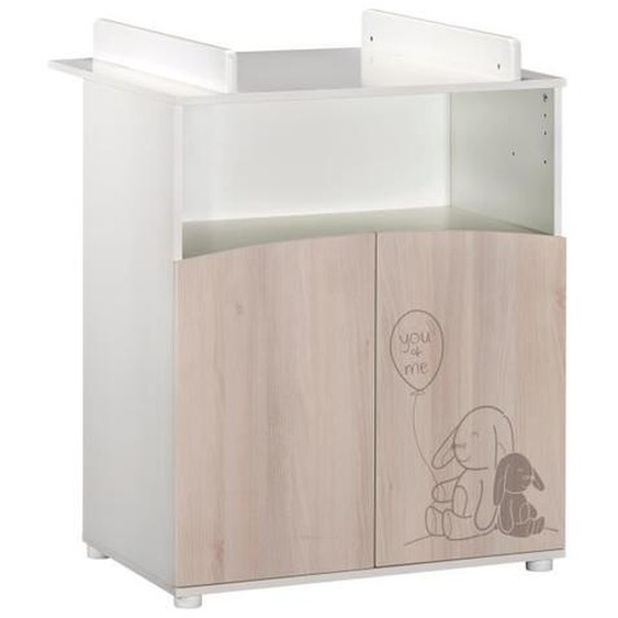 Commode - Babyprice - Lapinou -  2 portes - Une niche - Sérigraphie lapin