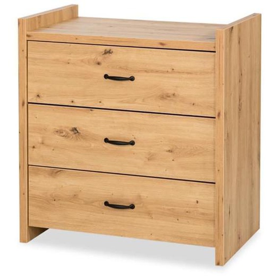 Commode bébé avec plan à langer amovible et 3 tiroirs Chêne - MON MOBILIER DESIGN - AMELIA