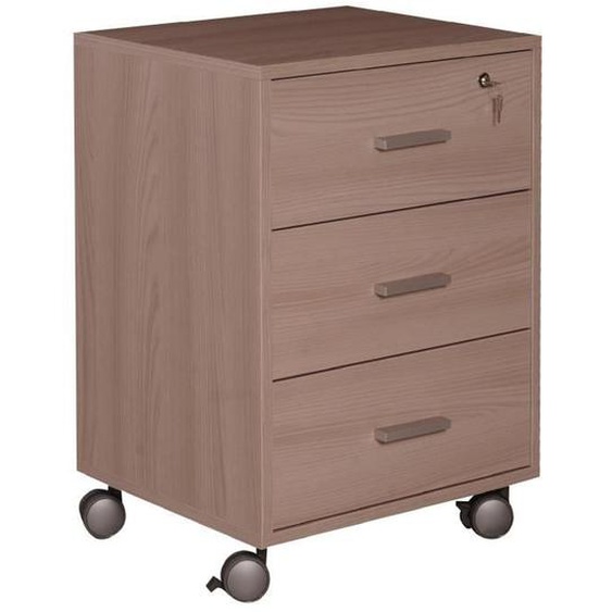 Commode de bureau - DMORA - 3 tiroirs - Chêne - 50x41h70