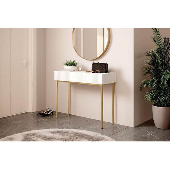 Bobochic - Console 2 tiroirs KASHA Pieds or