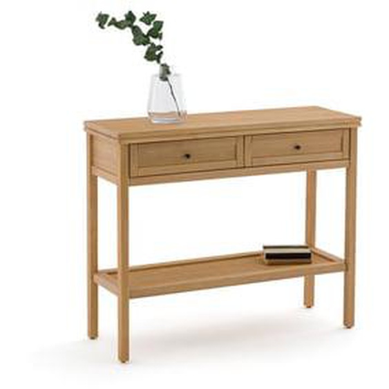 Console double plateau pin massif et cannage Gabin