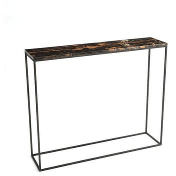 Console marbre ambré/métal acier L90 cm, Ambrette