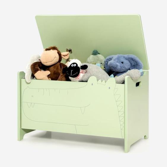 COSTWAY Coffre à Jouets en Bois avec Couvercle Rabattable et 2 Poignées, 60 x 33 x 37,5 cm (Lx lx H) Rangement Chambre enfant