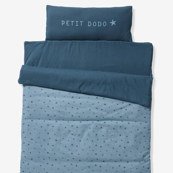 Couchage de sieste maternelle MINIDODO essentiels bleu imprimé