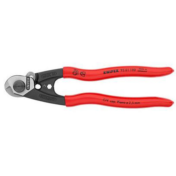 Coupe câbles en acier forgé 190mm - KNIPEX - 95 61 190