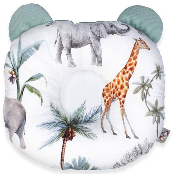 Coussin Anti Tête Plate En Coton Et Velvet - Safari Vert - 30 Cm X 25 Cm - Sevira Kids - Mixte - Bébé Vert