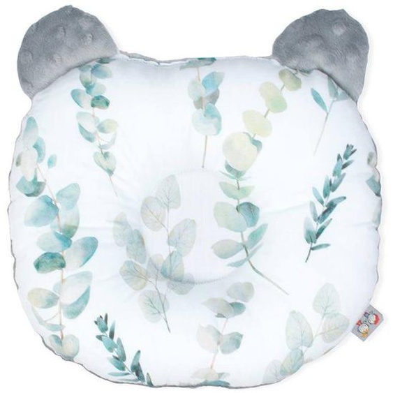 Coussin Anti Tête Plate Réversible En Minky - Eucalyptus Gris - 30 Cm X 25 Cm Gris