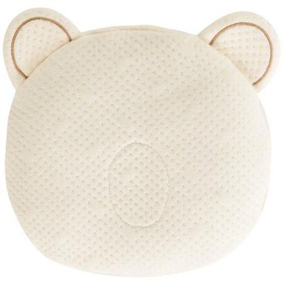 Coussin Cale Tête Bébé Ptit Panda Organic - Aide À Garder Tête Bien Ronde - Coton Bio Gots - Déhoussable - 0-6 Mois - 21x19cm Beige