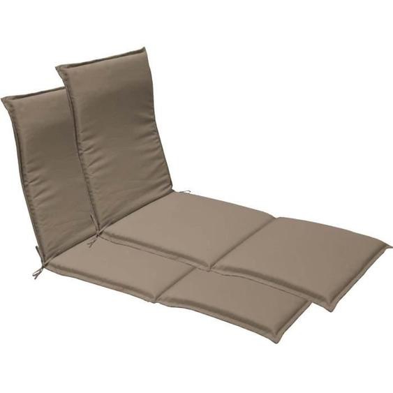 Coussin pour bain de soleil - Lot de 2 - Taupe - PROLOISIRS - Plastique Résine - Relaxation